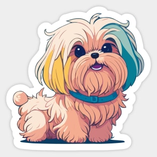 Maltese Dog Portrait Sticker